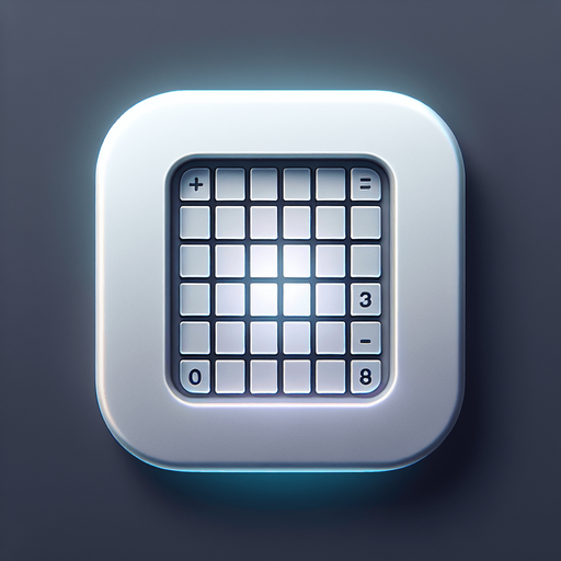 A square app store icon with rounded edges, featuring a sleek and minimalistic Sudoku-inspired design. The icon showcases a simplified 3x3 section of a Sudoku grid in the center, with clean, thin lines dividing the squares. The background features a gradient of soft gray and white, subtly transitioning to create depth and a polished look. Around the edges, a faint glow or highlight enhances the modern and futuristic aesthetic. The design remains clean and user-friendly, with light accents that give the grid a crisp, high-tech feel while maintaining a minimalist aesthetic..
Single Game Texture. In-Game asset. 2d. Blank background. High contrast. No shadows.