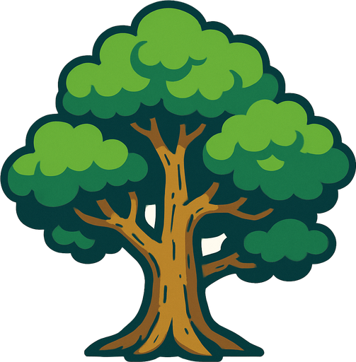 Make a tree.
In-Game asset.  2d.  High contrast.  No shadows