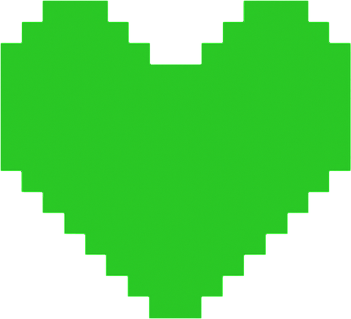 Green Heart Undertale.
In-Game asset.  2d.  High contrast.  No shadows