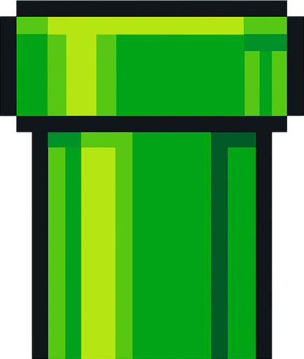 pixel art pipe.
In-Game asset.  2d.  High contrast.  No shadows