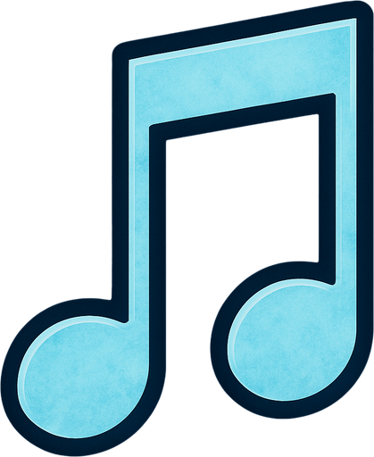 Ice blue with a dark color stroke music notes (note must be simetric)..
In-Game asset.  2d.  High contrast.  No shadows