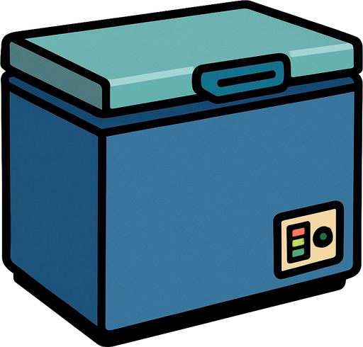 Un congelador.
In-Game asset.  2d.  High contrast.  No shadows