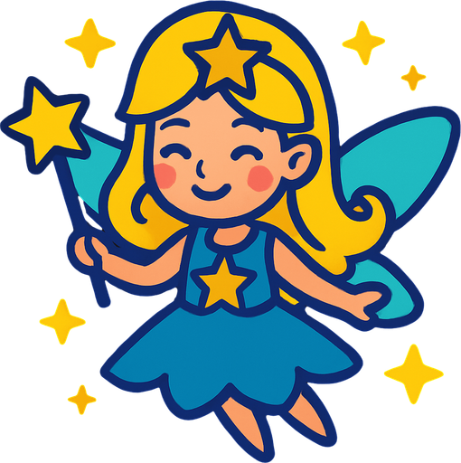 Fée stella.
In-Game asset.  2d.  High contrast.  No shadows