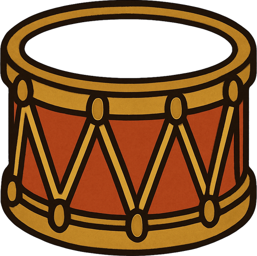 Drum in professor Layton game style.
In-Game asset.  2d.  High contrast.  No shadows