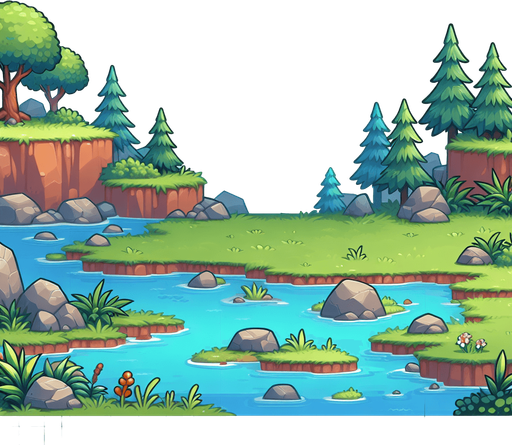 doğal alan.
Single Game Texture.  In-Game asset.  2d.  Blank background.  High contrast.  No shadows