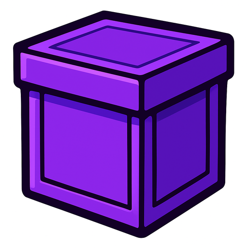 Purple box.
In-Game asset.  2d.  High contrast.  No shadows
