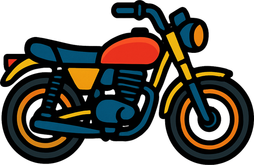 motorcycle.
In-Game asset.  2d.  High contrast.  No shadows
