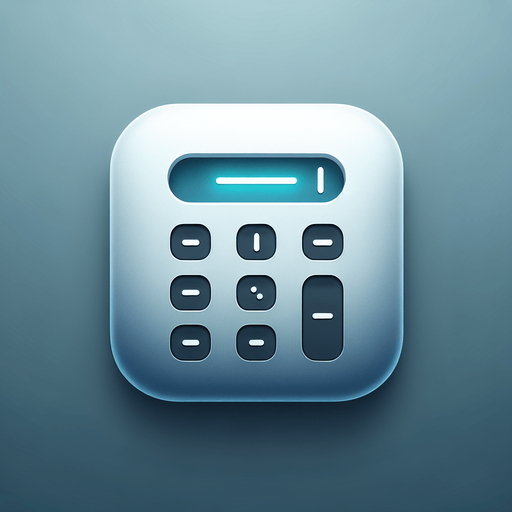A square app store icon with rounded edges, designed for a Calculator app. The icon features a sleek and minimalistic calculator graphic in the center, with clean, simple buttons and a glowing equals sign (=) to highlight its function. The background is a gradient of soft grey to blue, with a subtle hint of light effects to suggest a modern and slightly futuristic aesthetic, while maintaining a clean and professional design.
Single Game Texture. In-Game asset. 2d. Blank background. High contrast. No shadows.