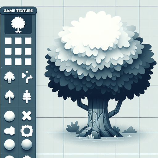 tree.
Single Game Texture. In-Game asset. 2d. Blank background. High contrast. No shadows.