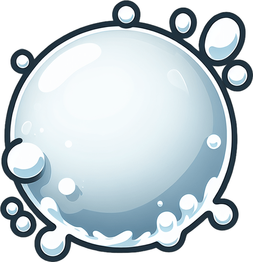 White water bubble.
Single Game Texture. In-Game asset. 2d. Blank background. High contrast. No shadows.