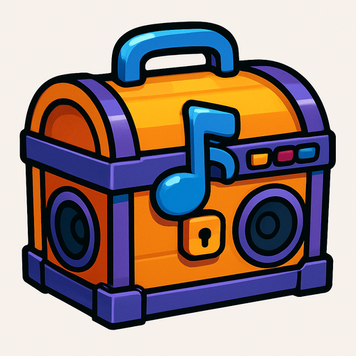 musicChest.
In-Game asset.  2d.  High contrast.  No shadows