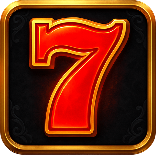 Crea un asset visual completo para el símbolo 'C' de Megaways: el Número 7 de la Suerte, directamente sobre su panel de fondo.

Diseño General:

Forma: Un panel cuadrado o ligeramente redondeado.

Fondo del Panel: Terciopelo oscuro (negro o azul noche) o un metal pulido muy oscuro.

Borde: Un borde elegante dorado o plateado alrededor del panel.

Detalles del Fondo: Puede tener un patrón sutil de filigrana de casino en las esquinas del panel.

Símbolo Central (el '7'):

El dígito '7' estilizado, grande y centrado sobre el fondo del panel.

Color del '7': Dorado brillante o rojo vibrante, con un aura sutil o un ligero efecto de fuego/energía.

Tipografía: Audaz y elegante..
In-Game asset.  2d.  High contrast.  No shadows