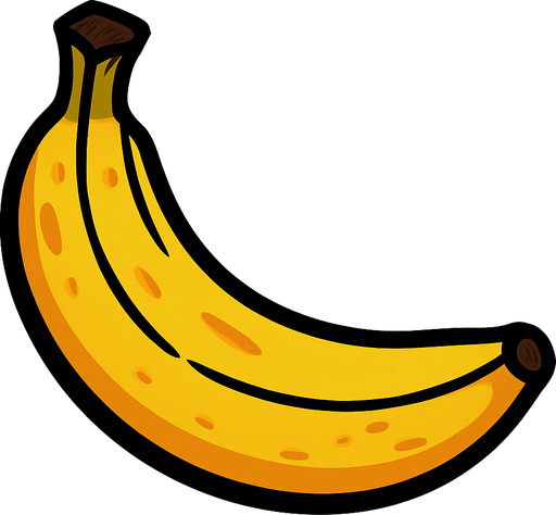 Muz meyvesi.
In-Game asset.  2d.  High contrast.  No shadows