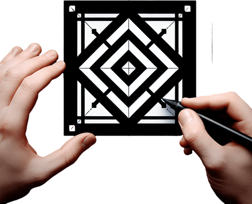 A square with a diamond pattern and a think blackborder.
Single Game Texture. In-Game asset. 2d. Blank background. High contrast. No shadows.