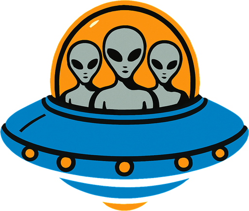 UFO with grey aliens in it.
In-Game asset.  2d.  High contrast.  No shadows