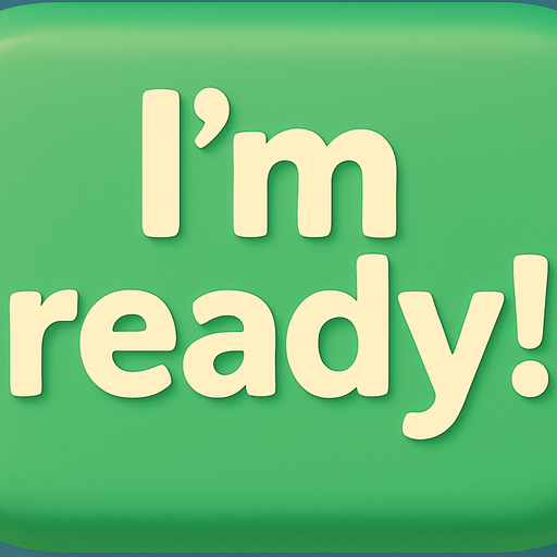 Replace text with I'm ready!