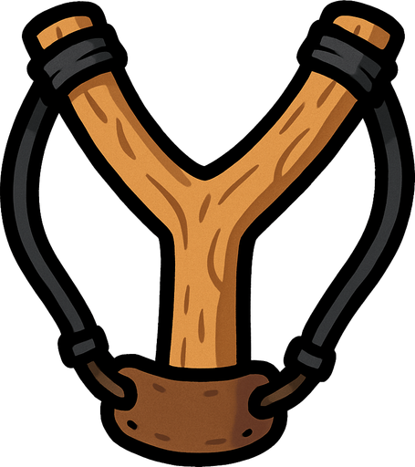 Slingshot.
In-Game asset.  2d.  High contrast.  No shadows