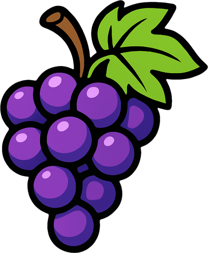 Grape.
In-Game asset.  2d.  High contrast.  No shadows