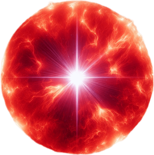 close up of a giant red star.
black background