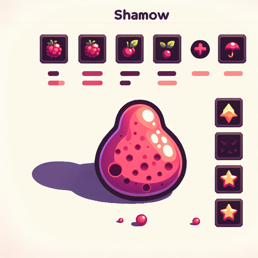 Un slime de fruta RPG con estilo suave y simple.
Single Game Texture.  In-Game asset.  2d.  Blank background.  High contrast.  No shadows