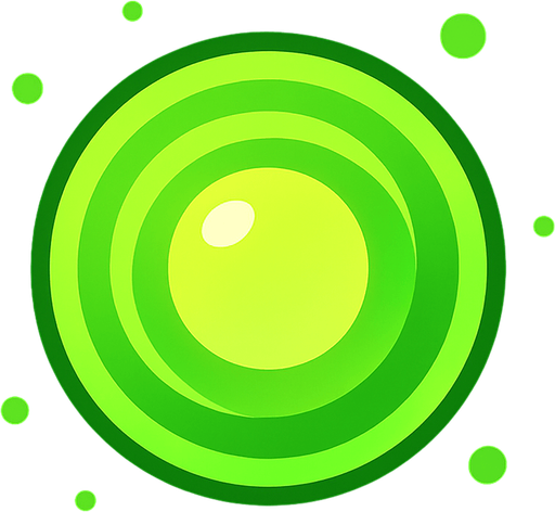 Survivor.io style 2D greenish exp sphere made by HABBY PTE. LTD. No exp written on it.
In-Game asset.  2d.  High contrast.  No shadows