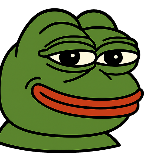 make very well known frog memes. single character. no writing. just head grinning.
In-Game asset.  2d.  High contrast.  No shadows
