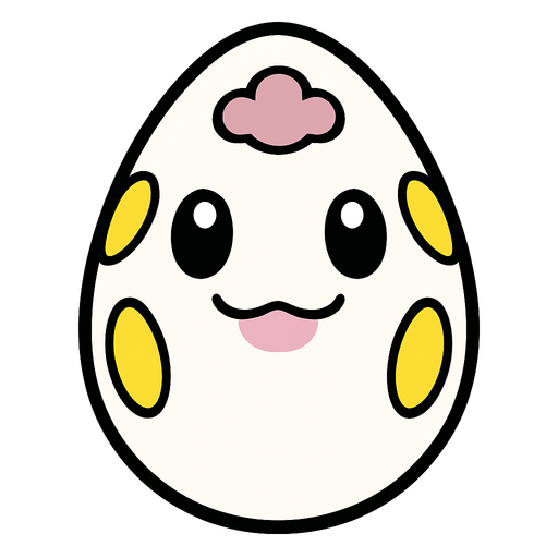 Digi huevo con el patron clasico de Puyomon.
In-Game asset.  2d.  High contrast.  No shadows