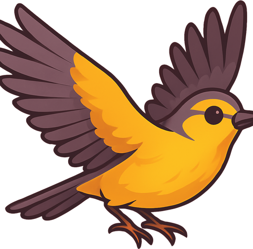 Primera de tres imagenes que crearan sensacion de movimiento a un pajaro. Esta tendra las alas extendidas
