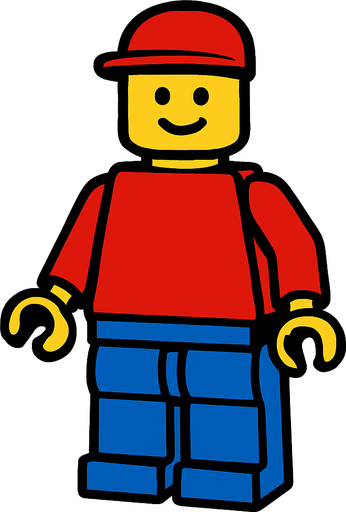 Make a Lego person.
In-Game asset.  2d.  High contrast.  No shadows