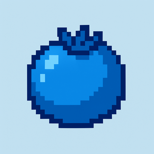 Make me a blue berry 2d pixel.
In-Game asset.  2d.  High contrast.  No shadows