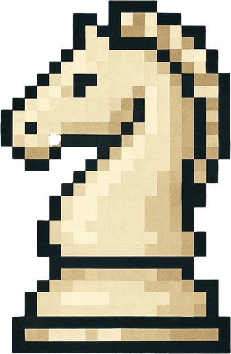 Chess knight 2d pixel art white