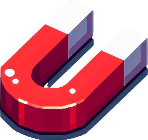 simple red and white magnet.
video game style