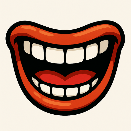 make a laughed mouth.
In-Game asset.  2d.  High contrast.  No shadows