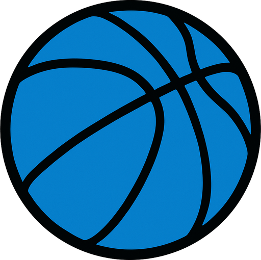 A blue Basketball.
In-Game asset.  2d.  High contrast.  No shadows