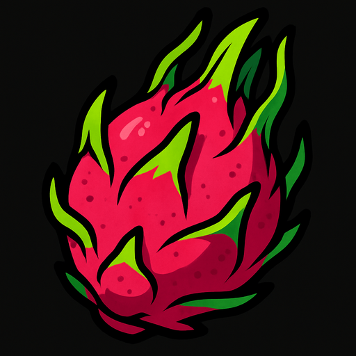 Uncut dragonfruit.
In-Game asset.  2d.  High contrast.  No shadows