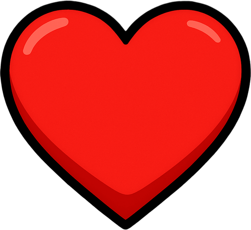 red heart.
In-Game asset.  2d.  High contrast.  No shadows