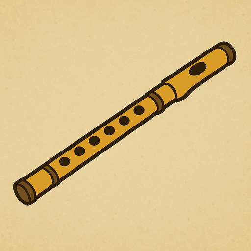 Flute in professor Layton game style.
In-Game asset.  2d.  High contrast.  No shadows