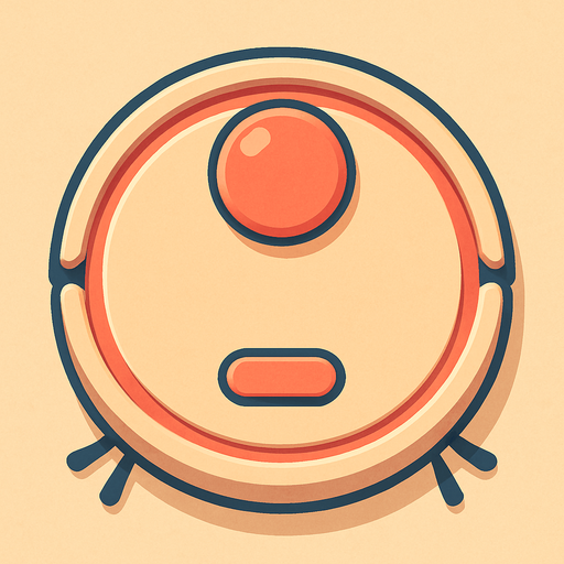 A robot vacuum cleaner viewed from straight above. Cute soft graphics. soft ambient light. semi-matte to satin surfaces. naturalistic with slight saturation boost colors. 
In-Game asset.  2d.  High contrast.  No shadows. top down.
In-Game asset.  2d.  High contrast.  No shadows