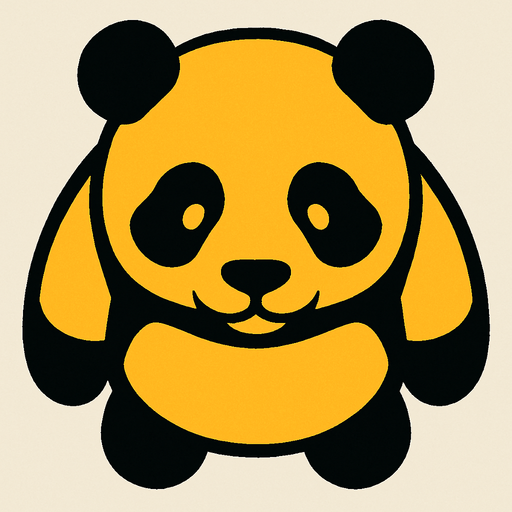 yellow panda top view.
In-Game asset.  2d.  High contrast.  No shadows