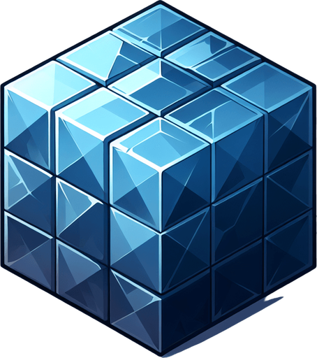 Cube.
Single Game Texture.  In-Game asset.  2d.  Blank background.  High contrast.  No shadows