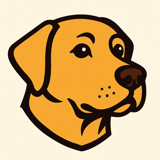Cabeza de perro labrador.
In-Game asset.  2d.  High contrast.  No shadows
