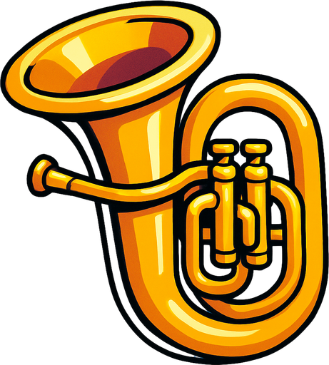 tuba.
In-Game asset. 3d.  High contrast.  No shadows