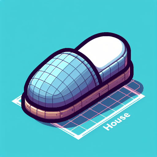 one house slipper side view.
Single Game Texture.  In-Game asset.  2d.  Blank background.  High contrast.  No shadows