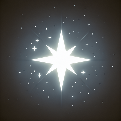 one start shape in the sky.
In-Game asset. 2d. Blank background. High contrast. No shadows.