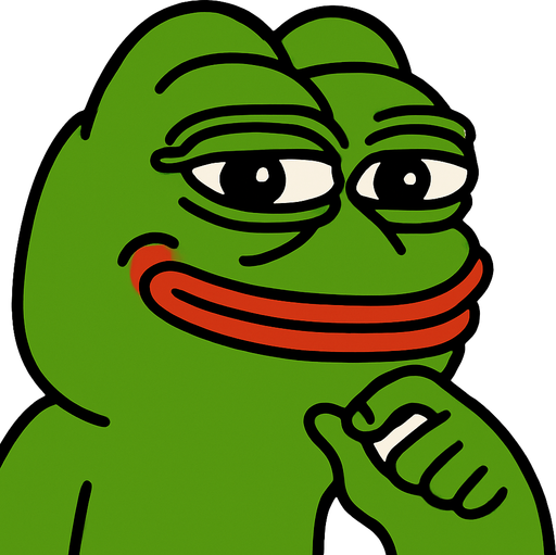 meme kurbağa.
In-Game asset.  2d.  High contrast.  No shadows