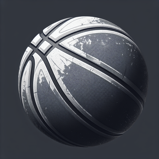 Basketball.
Single Game Texture. In-Game asset. 2d. Blank background. High contrast. No shadows.