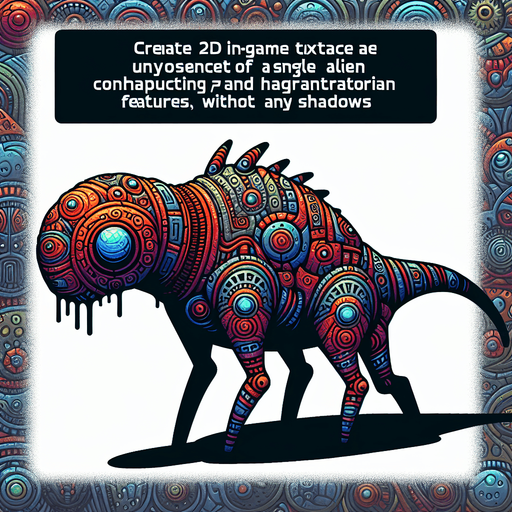 A single alien.
Single Game Texture. In-Game asset. 2d. Blank background. High contrast. No shadows.