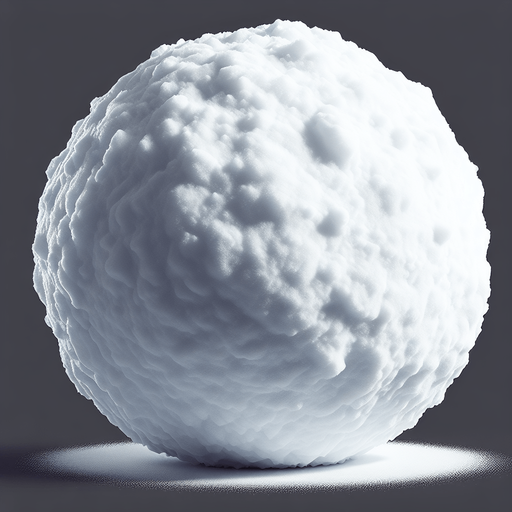 big snowball.
Single Game Texture. In-Game asset. 2d. Blank background. High contrast. No shadows.