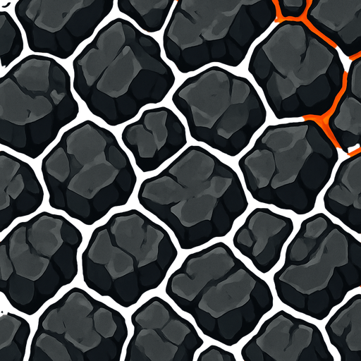 Rocas volcanicas, ocupar toda la imagen, visto desde arriba.
In-Game asset.  2d.  High contrast.  No shadows