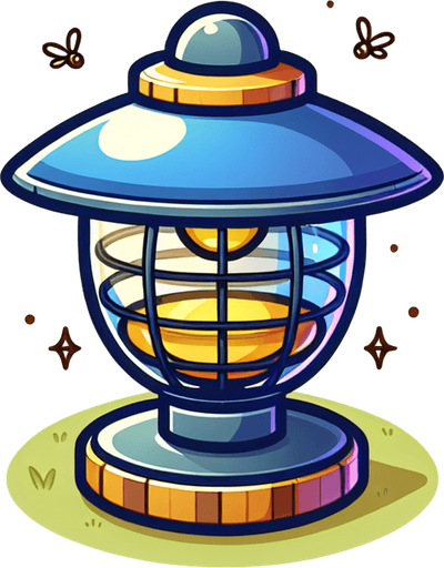 mosquito trap lamp. cartoon..
Single Game Texture. In-Game asset. 2d. Blank background. High contrast. No shadows.